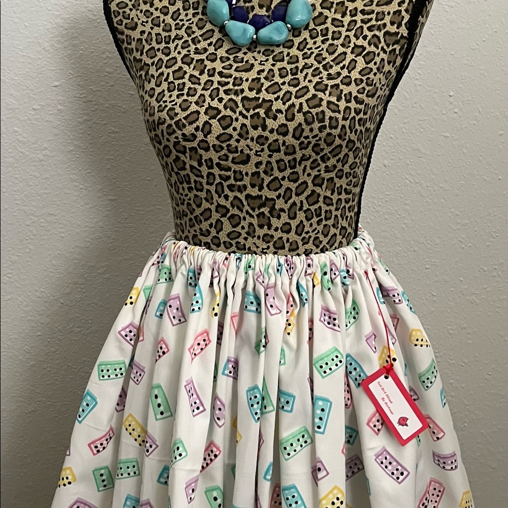 Soft and cute colorful skirt full of domino’s.